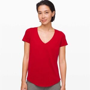 lululemon Love Tee V, Dark Red, 6